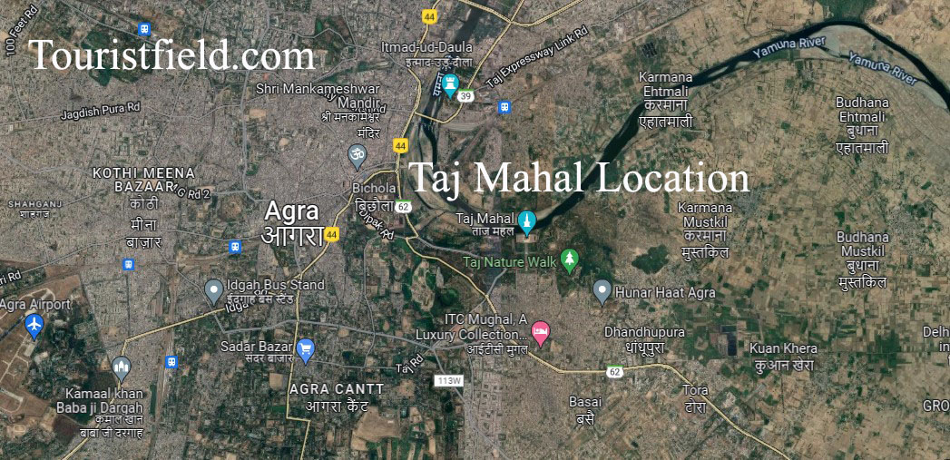 Taj Mahal Location map